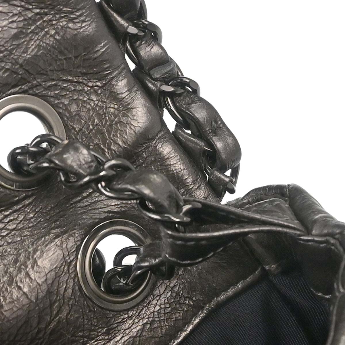 Chanel 2010-2011 Gray Calfskin Chain Me Luxury Line Flap Bag Shoulder Bag