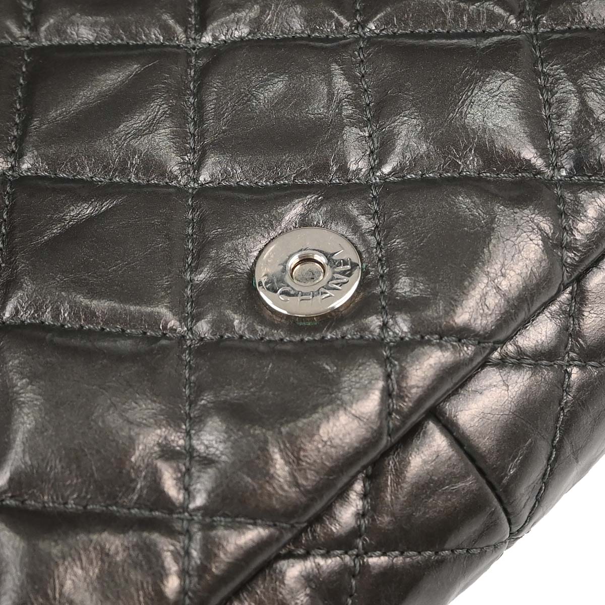 Chanel 2010-2011 Gray Calfskin Chain Me Luxury Line Flap Bag Shoulder Bag