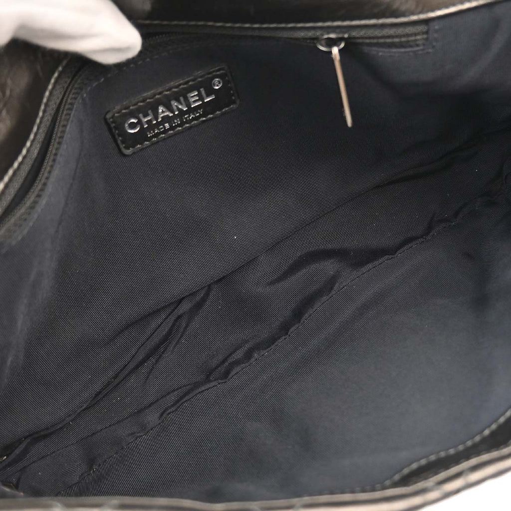 Chanel 2010-2011 Gray Calfskin Chain Me Luxury Line Flap Bag Shoulder Bag