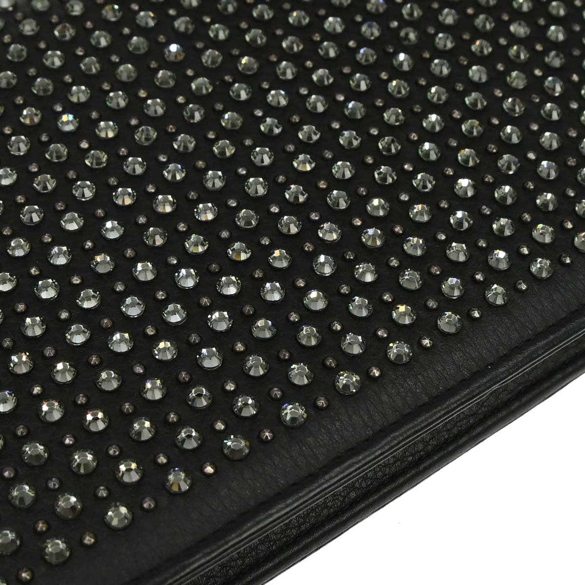 Chanel 2014-2015 Black Calfskin Rhinestone WOC Wallet on Chain Bag