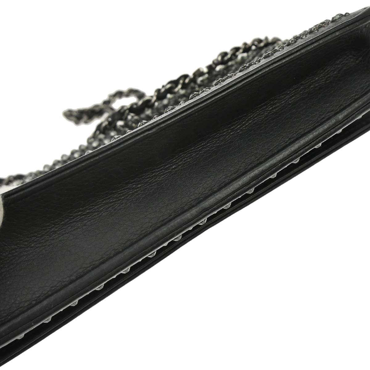 Chanel 2014-2015 Black Calfskin Rhinestone WOC Wallet on Chain Bag