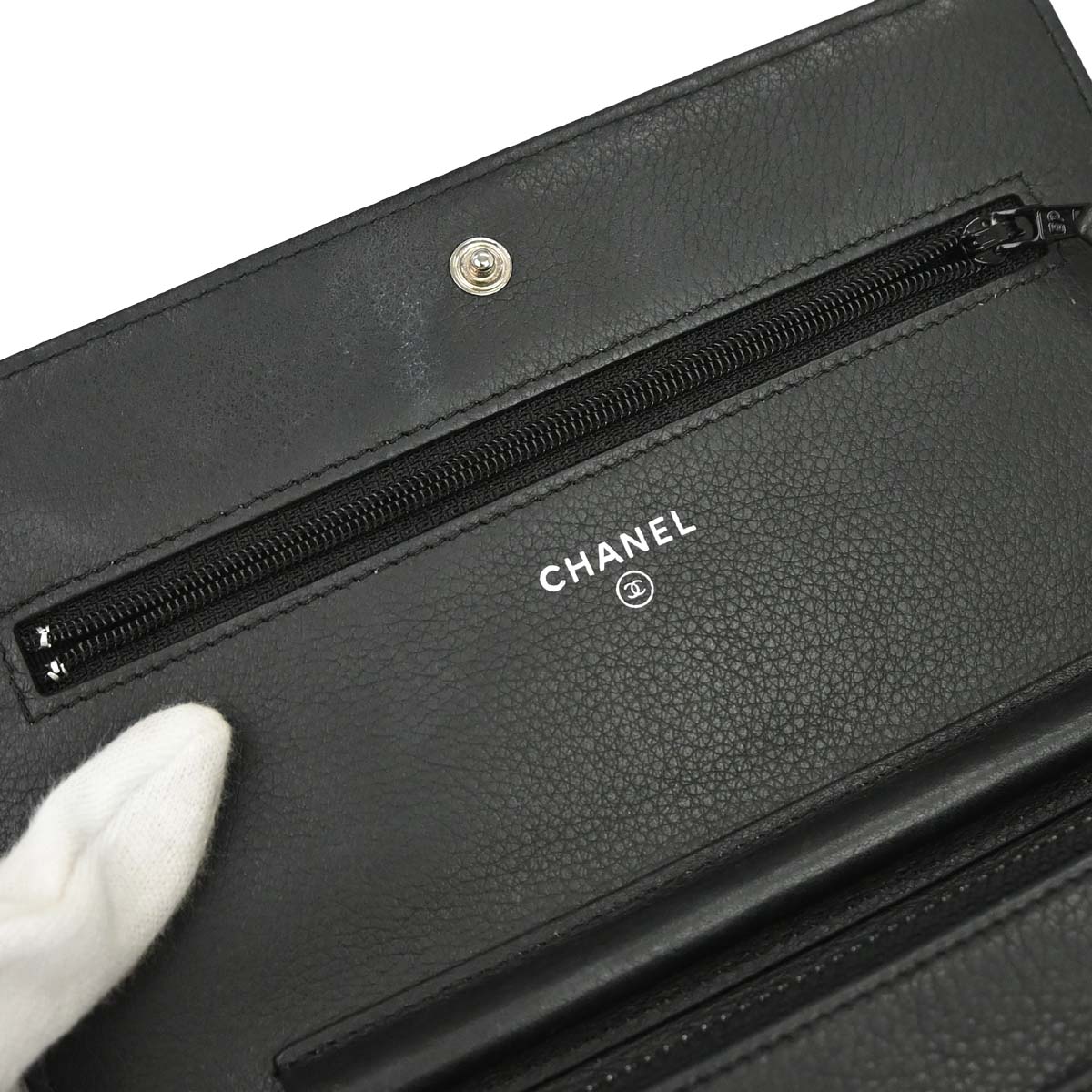 Chanel 2014-2015 Black Calfskin Rhinestone WOC Wallet on Chain Bag