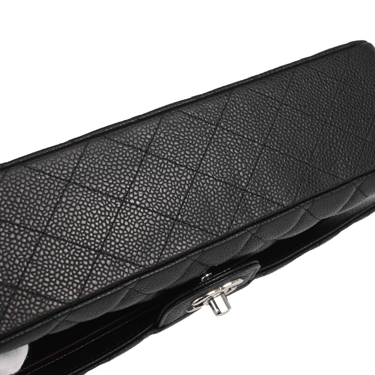 Chanel Black Caviar Skin Medium Classic Double Flap Shoulder Bag