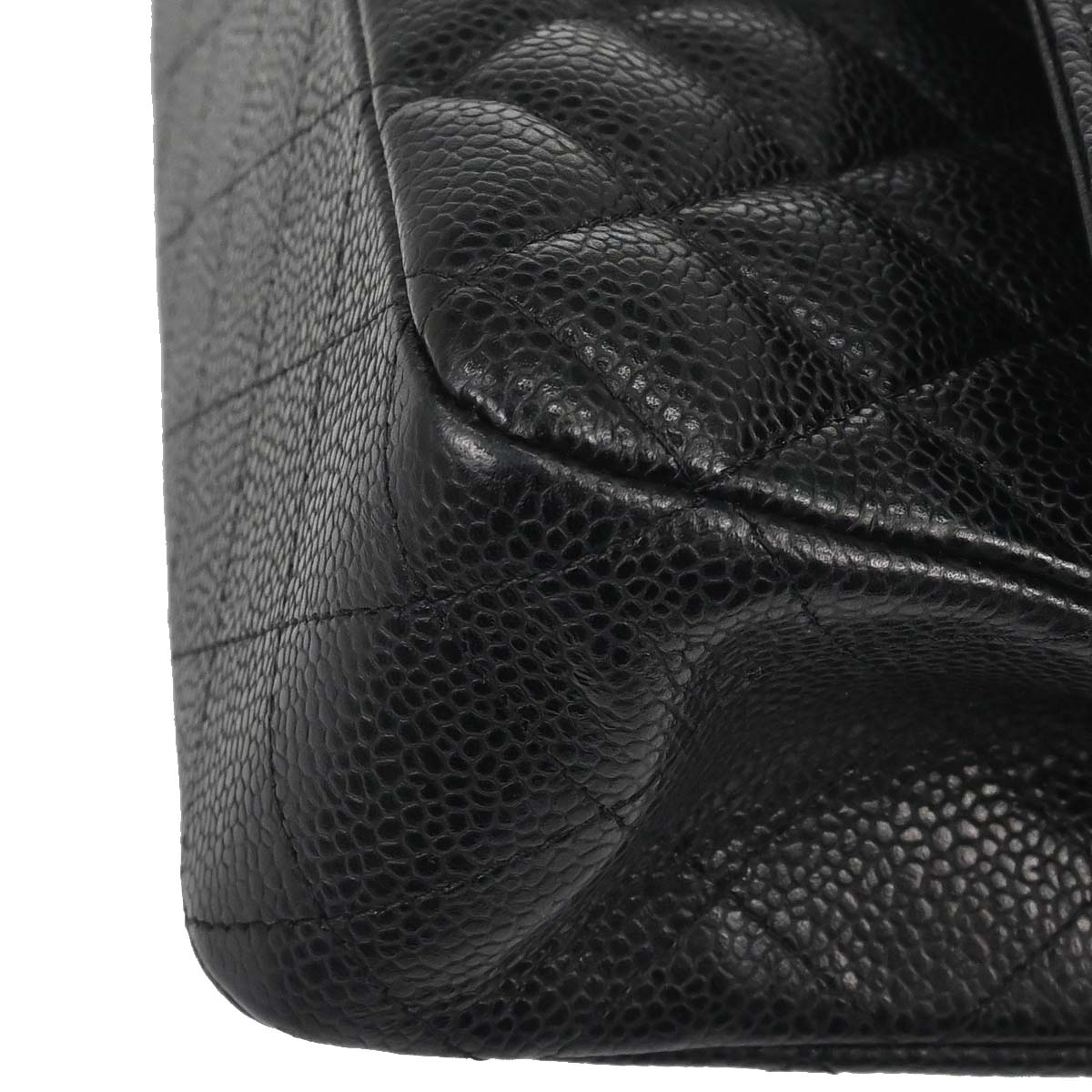 Chanel Black Caviar Skin Medium Classic Double Flap Shoulder Bag