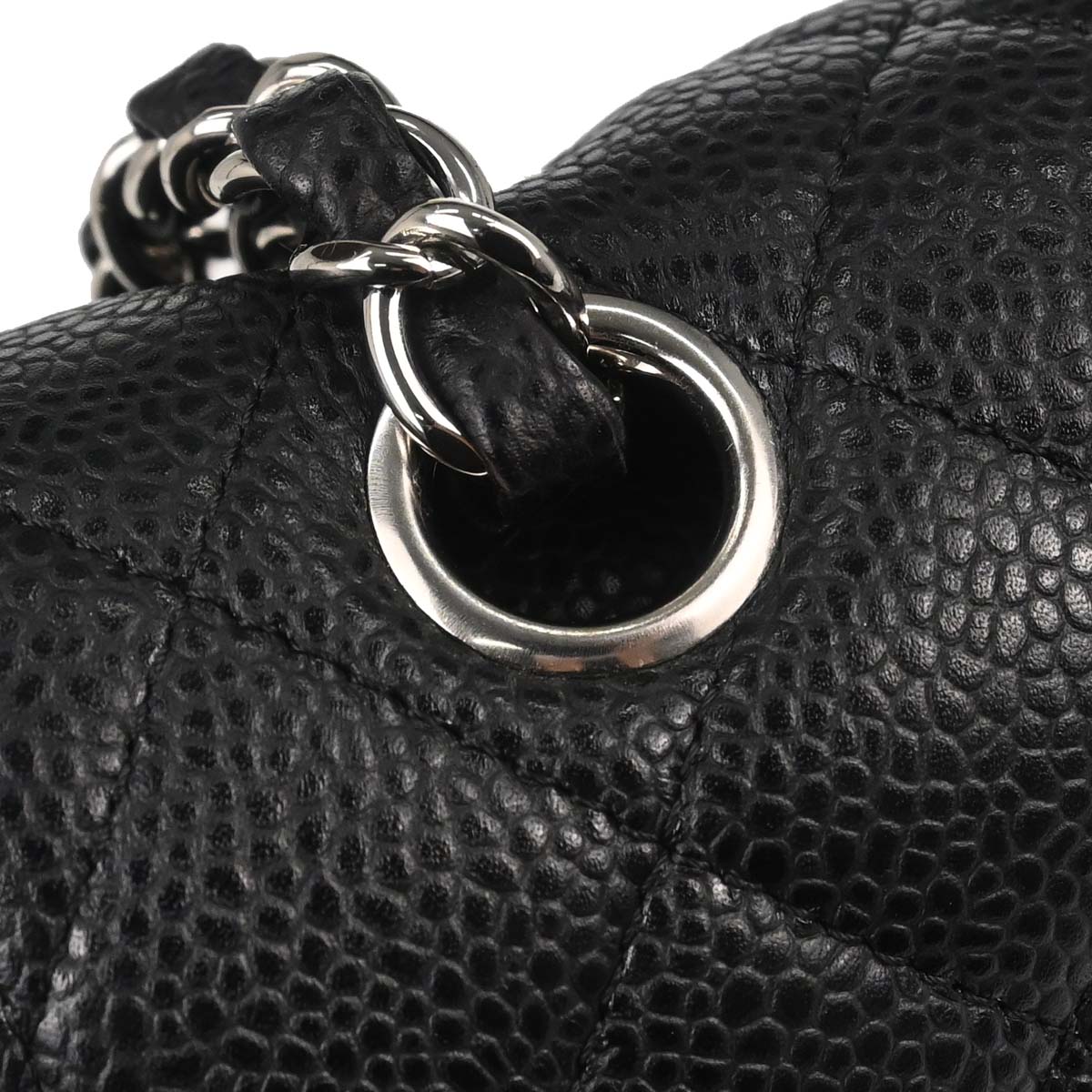 Chanel Black Caviar Skin Medium Classic Double Flap Shoulder Bag