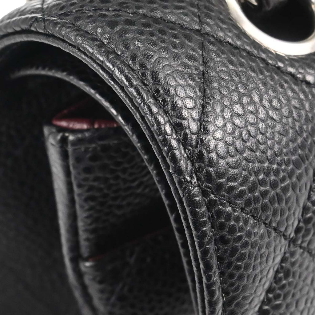 Chanel Black Caviar Skin Medium Classic Double Flap Shoulder Bag