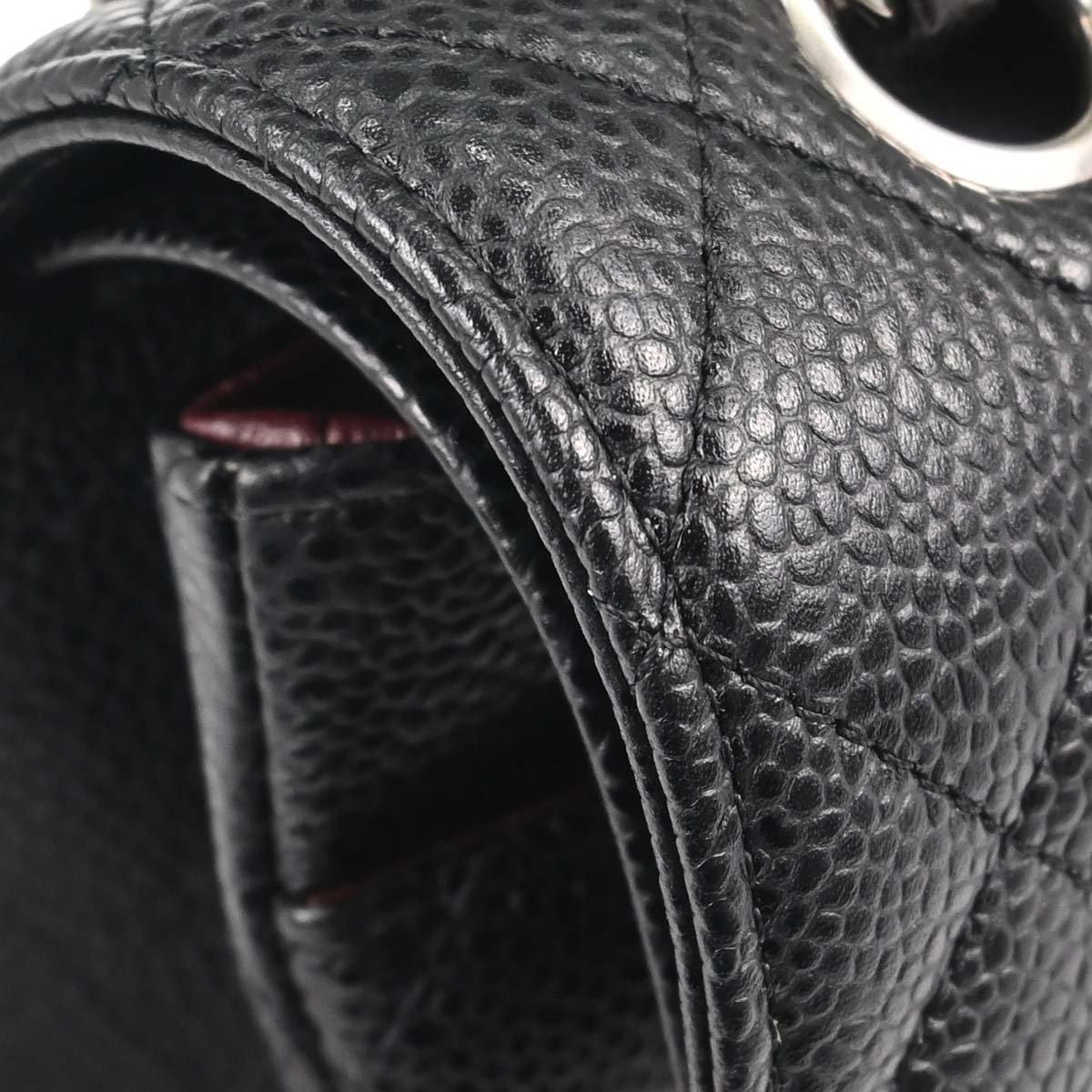 Chanel Black Caviar Skin Medium Classic Double Flap Shoulder Bag