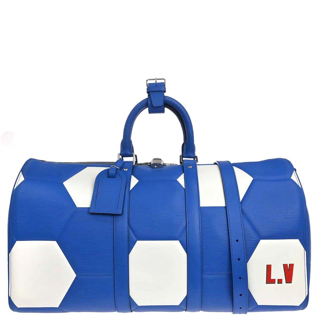 Louis Vuitton Blue Epi Keepall Bandouliere 50 Handbag M52120
