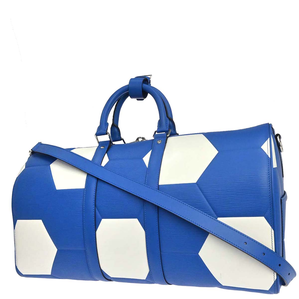 Louis Vuitton Blue Epi Keepall Bandouliere 50 Handbag M52120