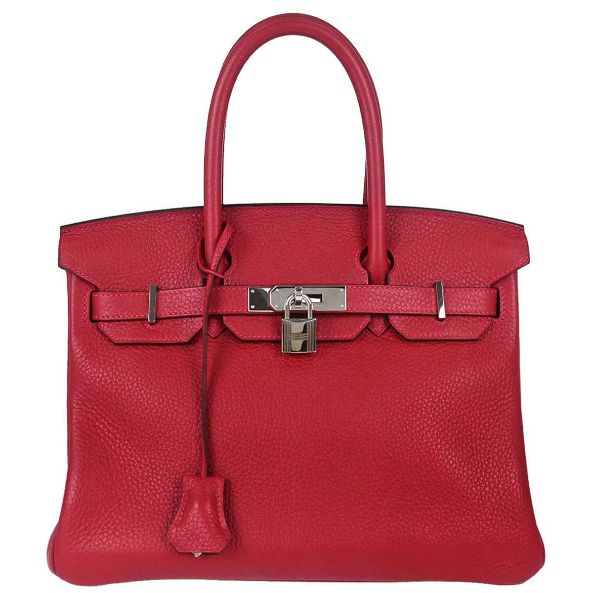 Hermes Rouge Casaque Taurillon Clemence Birkin 30 Handbag