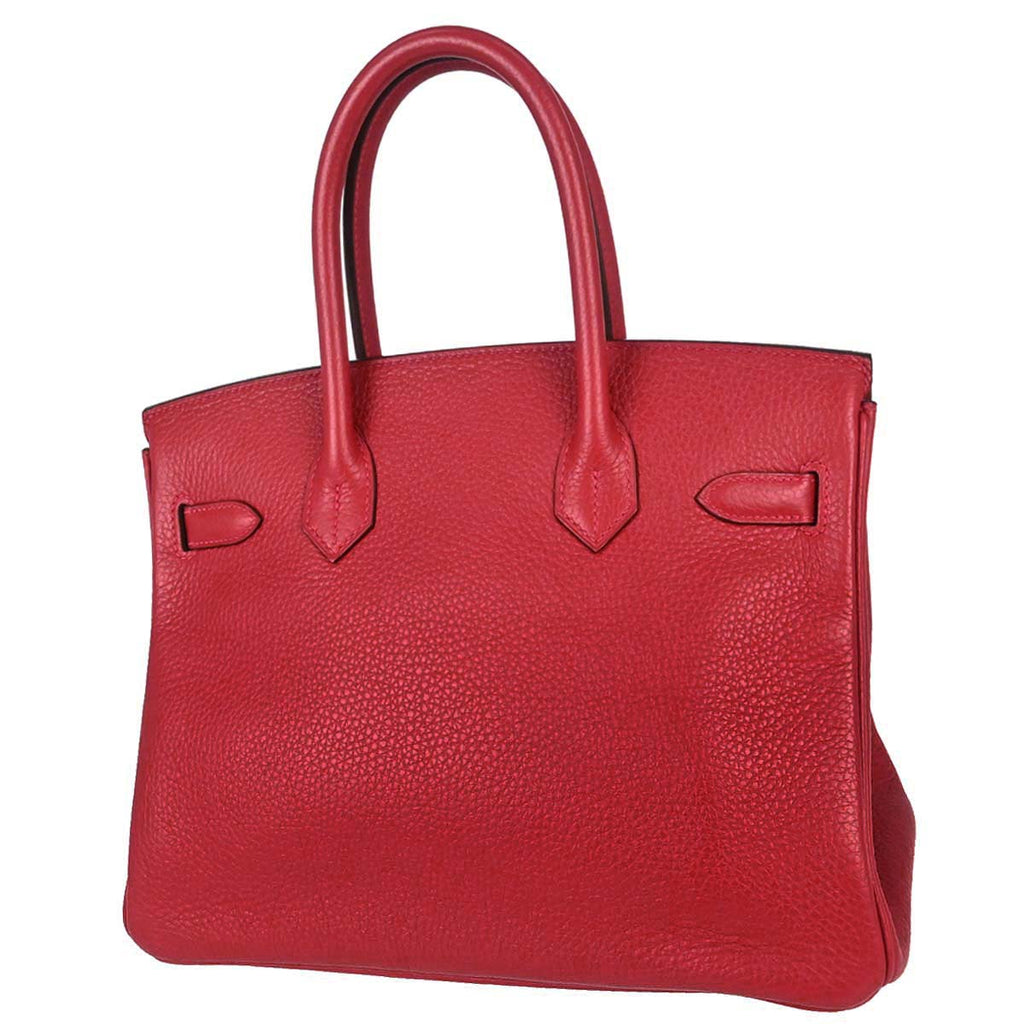 Hermes Rouge Casaque Taurillon Clemence Birkin 30 Handbag