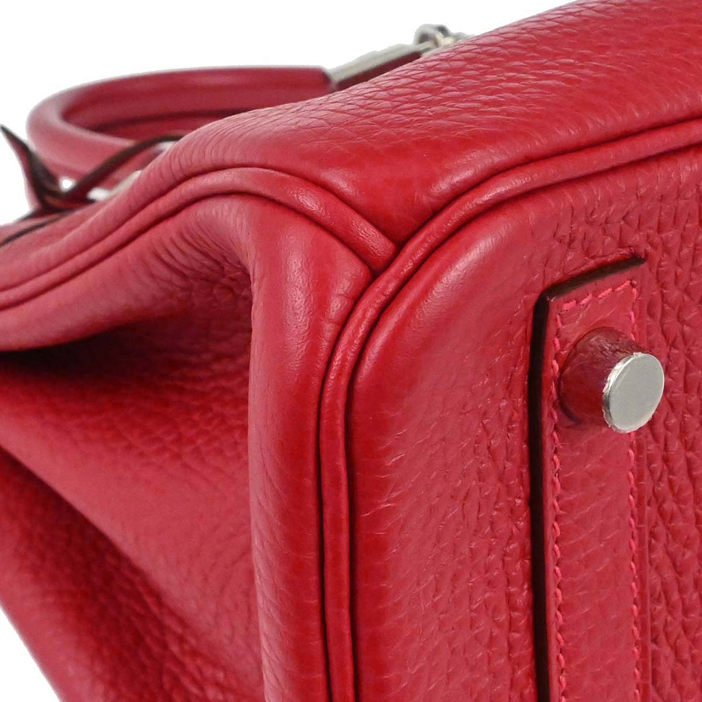 Hermes Rouge Casaque Taurillon Clemence Birkin 30 Handbag