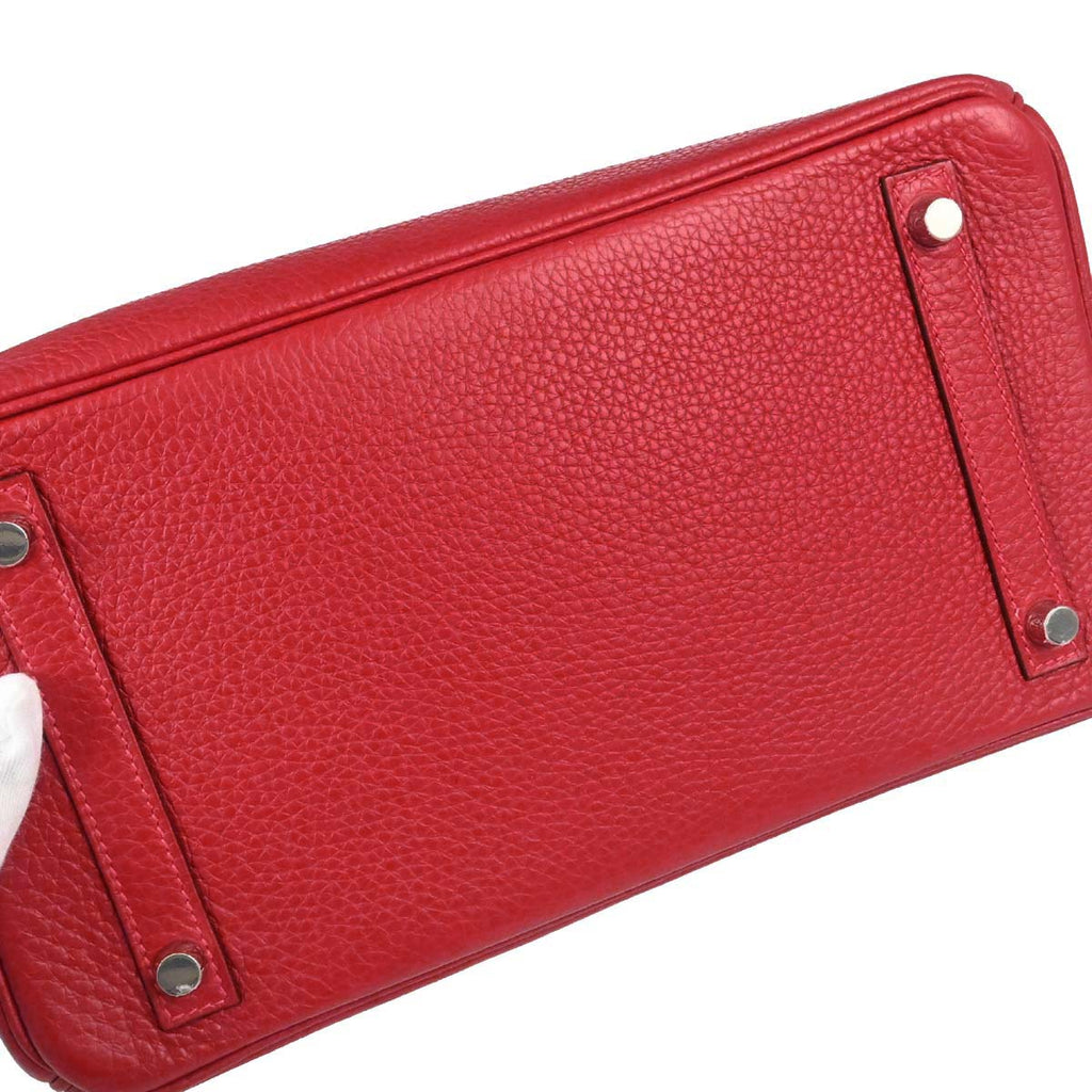Hermes Rouge Casaque Taurillon Clemence Birkin 30 Handbag