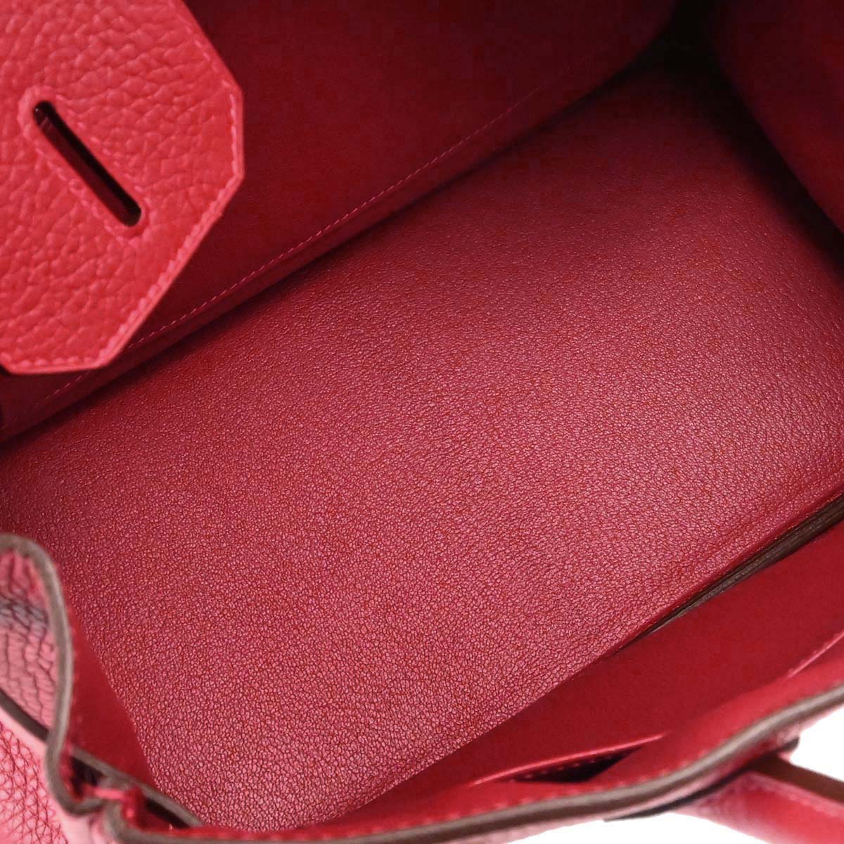 Hermes Rouge Casaque Taurillon Clemence Birkin 30 Handbag
