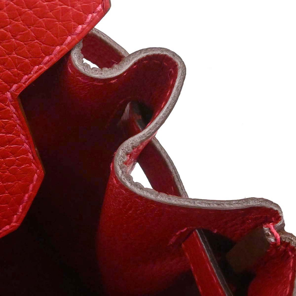 Hermes Rouge Casaque Taurillon Clemence Birkin 30 Handbag