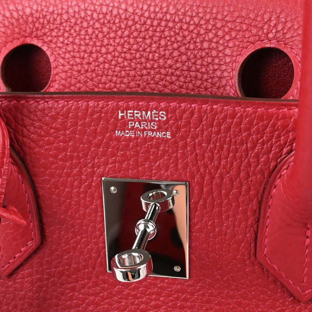 Hermes Rouge Casaque Taurillon Clemence Birkin 30 Handbag