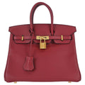 Hermes Rouge Grenade Swift Birkin 25 Handbag