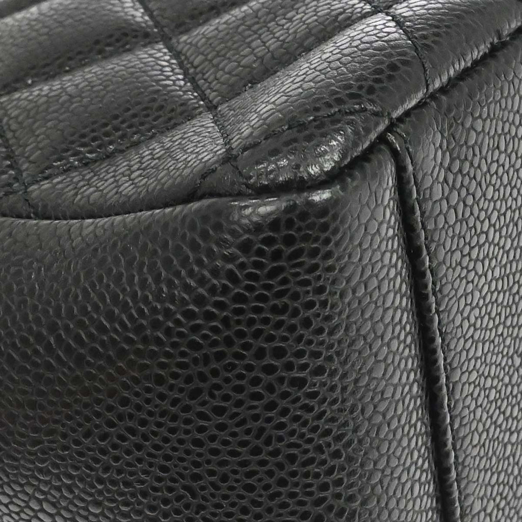 Chanel 2010-2011 Black Caviar Skin Petite Shopping Tote PST Chain Handbag