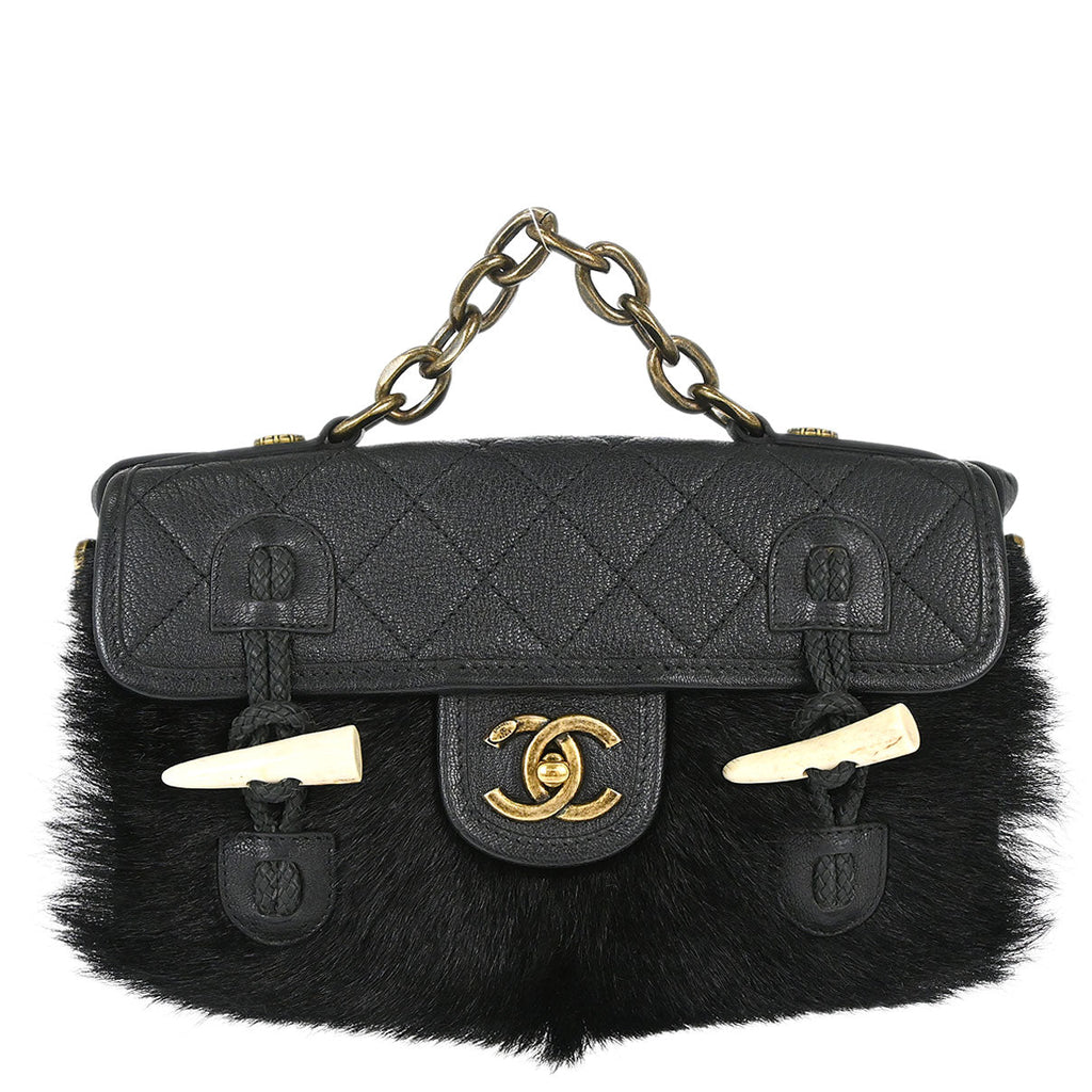 Chanel 2015-2016 Black Calfskin Paris-Salzburg Cowboy 2way Messenger Handbag