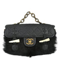 Chanel 2015-2016 Black Calfskin Paris-Salzburg Cowboy 2way Messenger Handbag