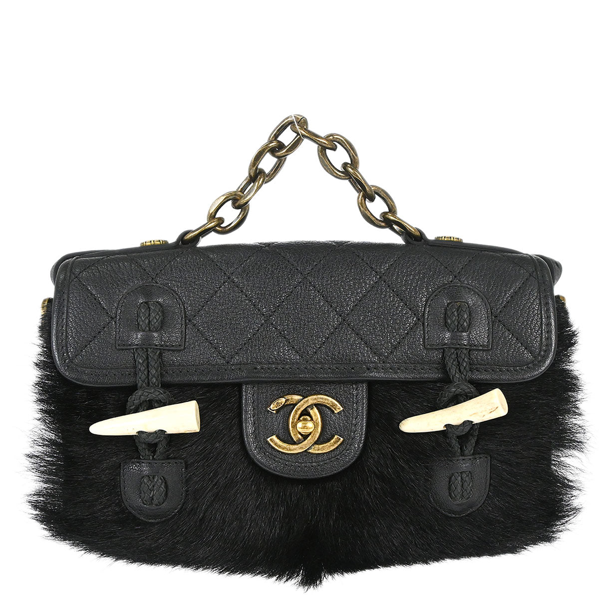 Chanel 2015-2016 Black Calfskin Paris-Salzburg Cowboy 2way Messenger Handbag