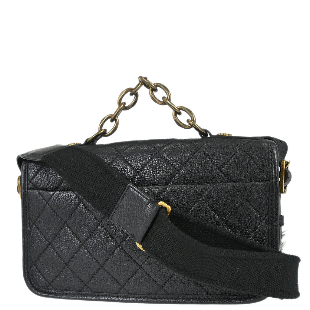 Chanel 2015-2016 Black Calfskin Paris-Salzburg Cowboy 2way Messenger Handbag