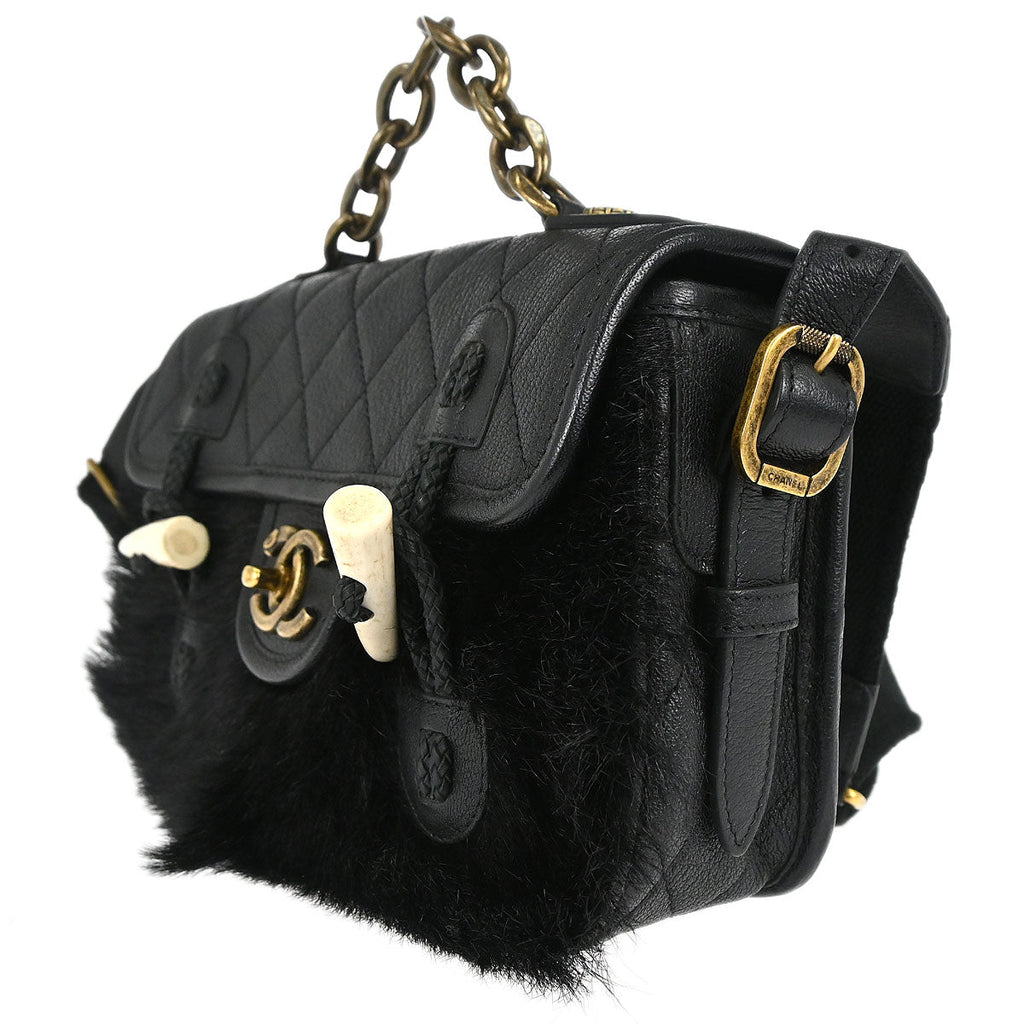 Chanel 2015-2016 Black Calfskin Paris-Salzburg Cowboy 2way Messenger Handbag