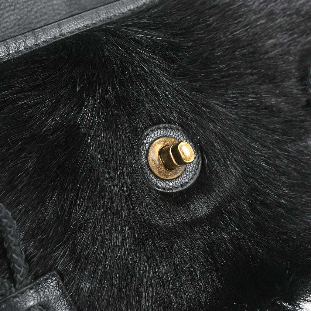 Chanel 2015-2016 Black Calfskin Paris-Salzburg Cowboy 2way Messenger Handbag