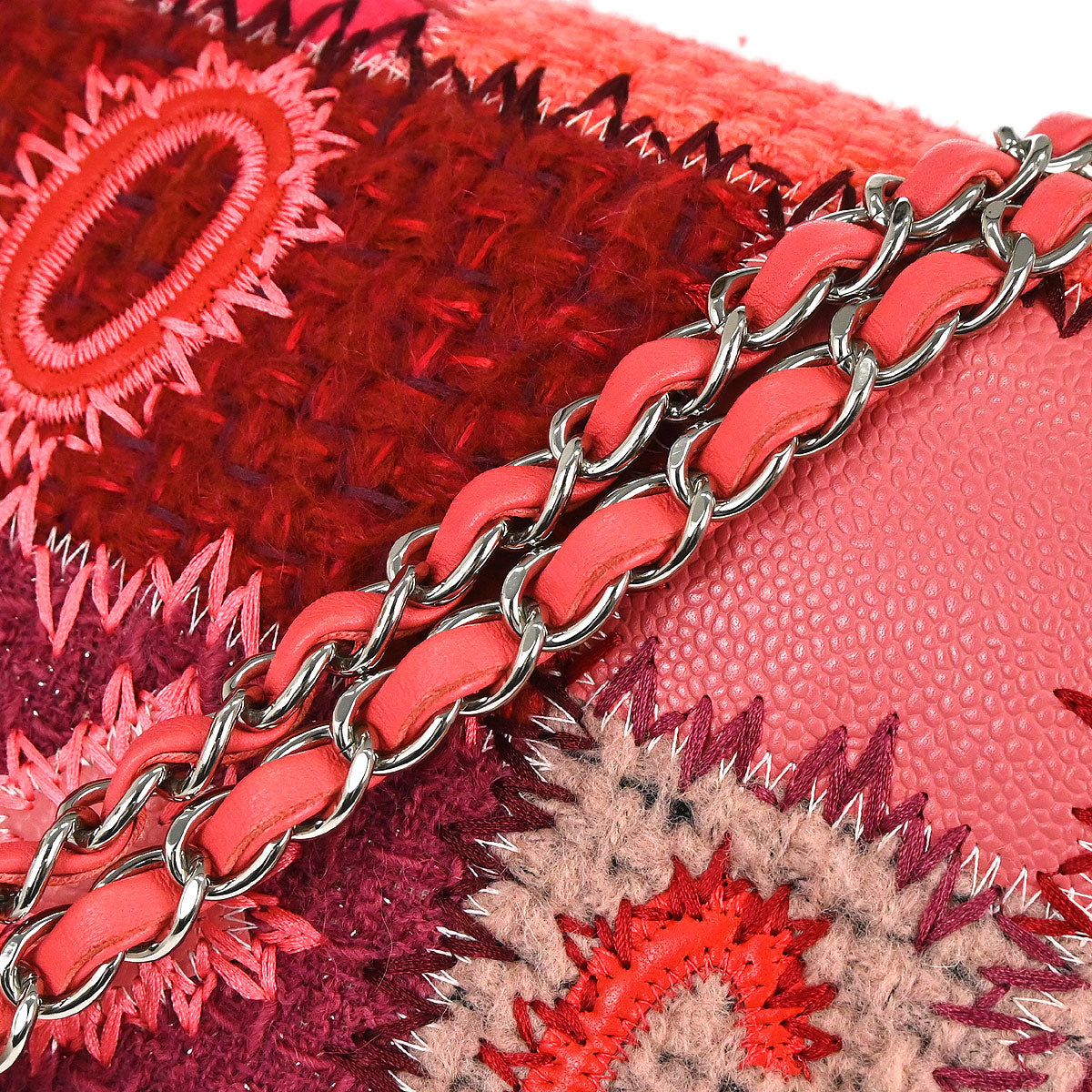Chanel Pink Tweed Patchwork Shoulder Bag