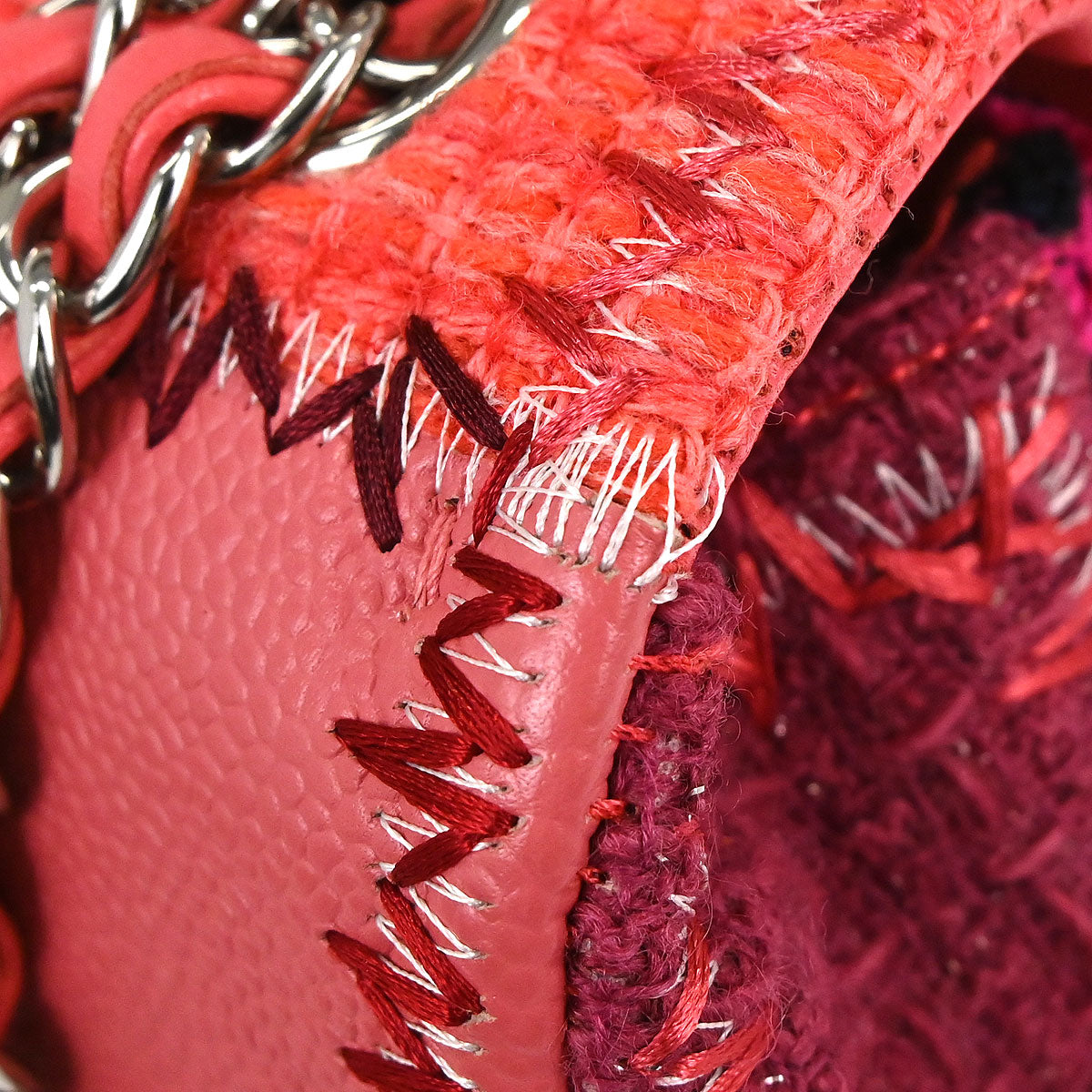 Chanel Pink Tweed Patchwork Shoulder Bag