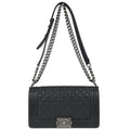 Boy Chanel Black Lambskin Medium Chain Shoulder Bag