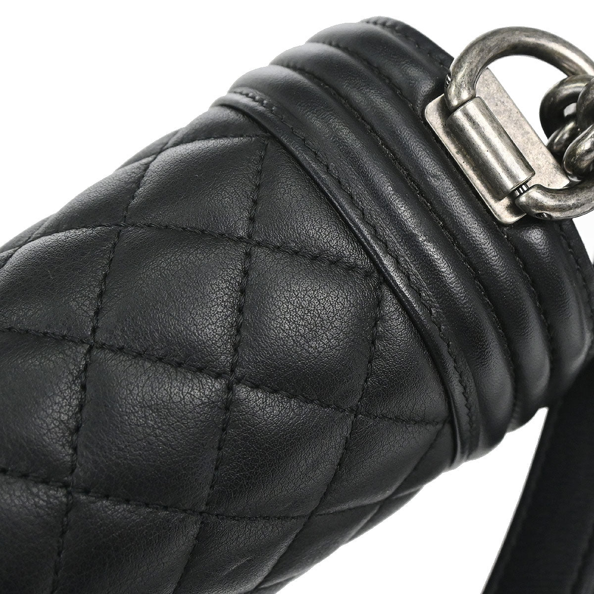 Boy Chanel Black Lambskin Medium Chain Shoulder Bag
