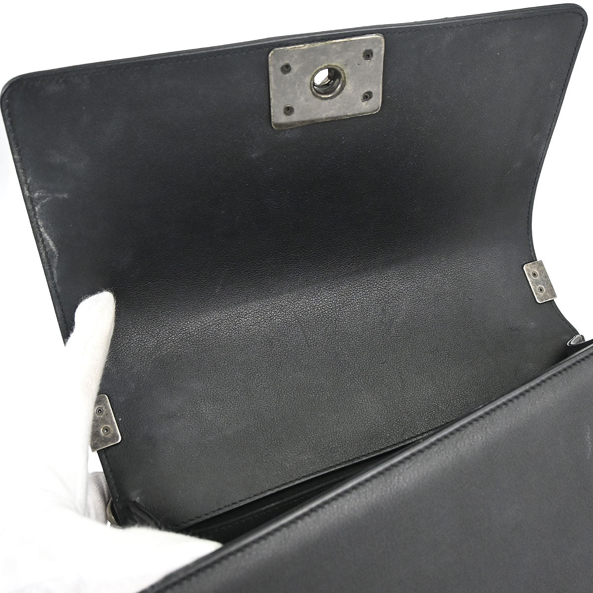 Boy Chanel Black Lambskin Medium Chain Shoulder Bag