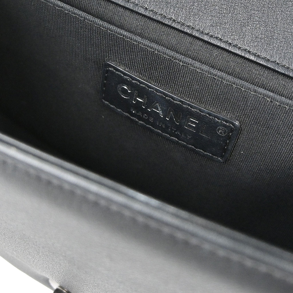 Boy Chanel Black Lambskin Medium Chain Shoulder Bag