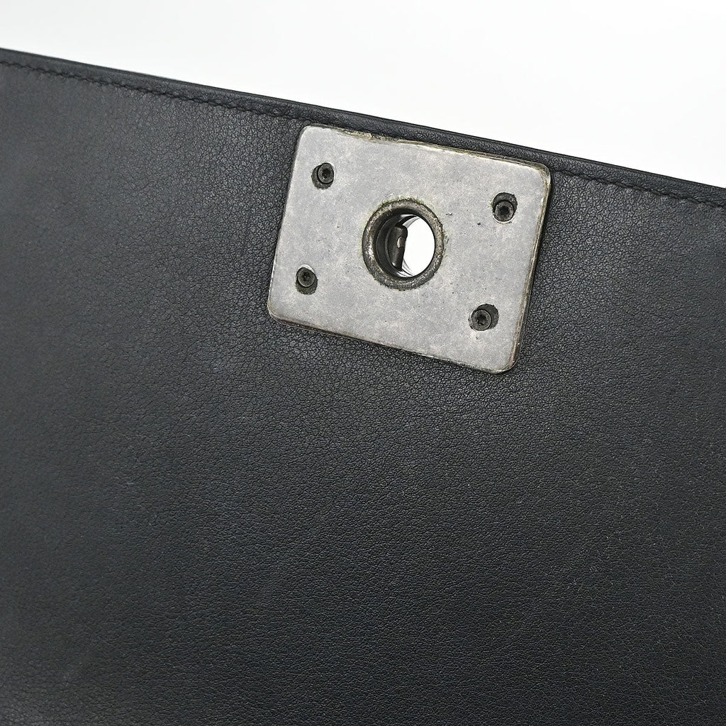 Boy Chanel Black Lambskin Medium Chain Shoulder Bag