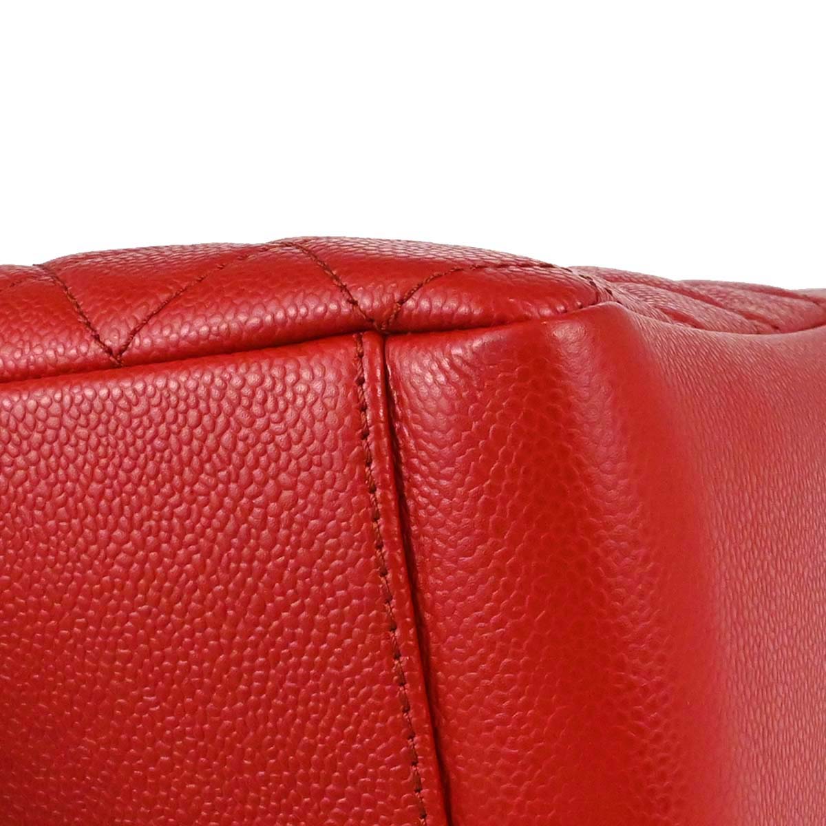 Chanel 2012-2013 Red Caviar Skin Grand Shopping Tote GST Chain Handbag