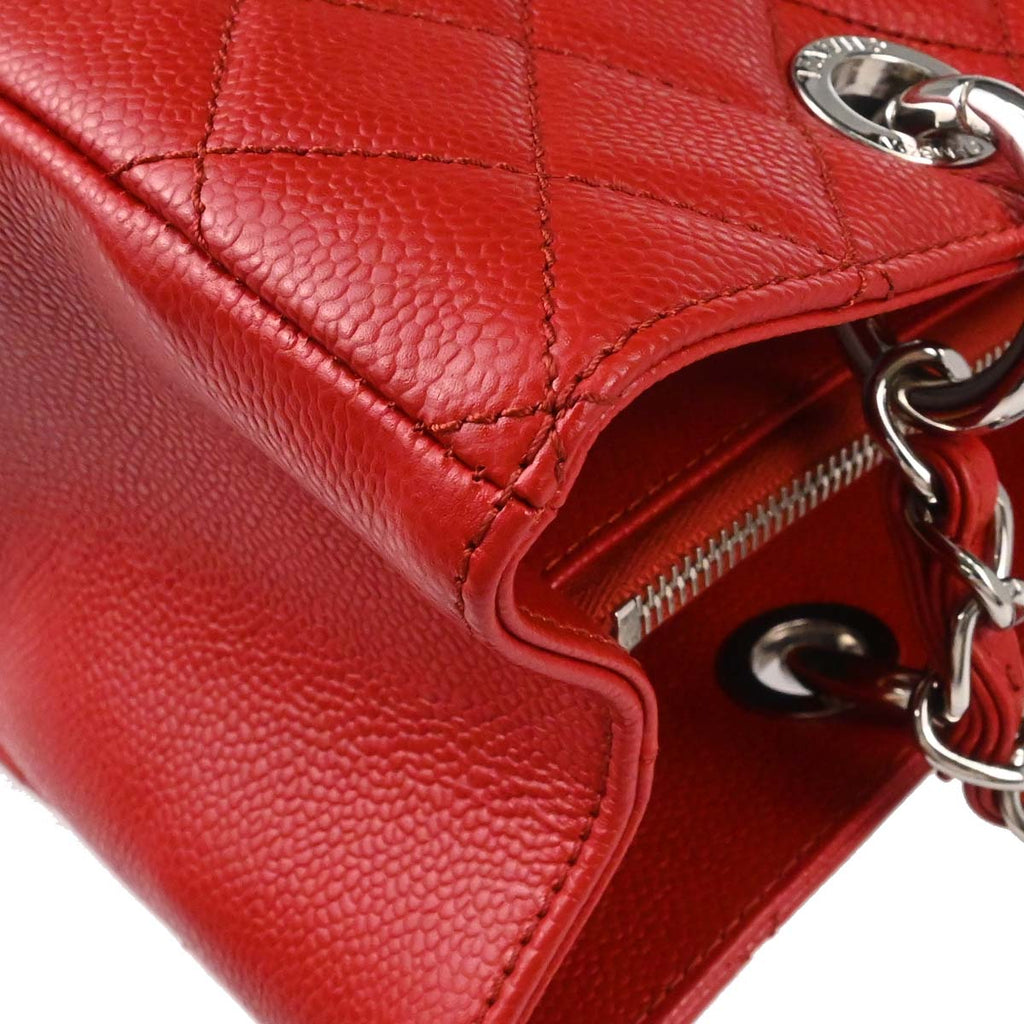 Chanel 2012-2013 Red Caviar Skin Grand Shopping Tote GST Chain Handbag