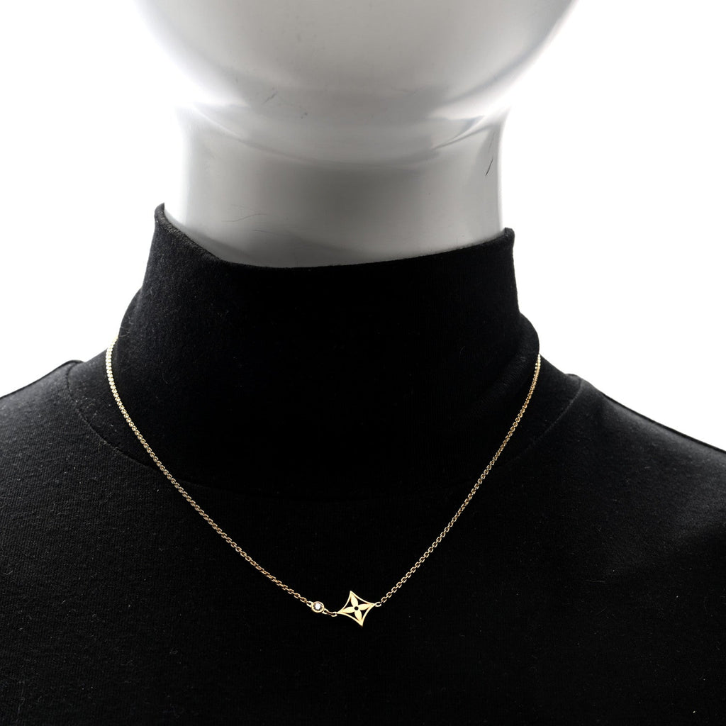 Louis Vuitton 18K Yellow Gold Diamond Idylle Blossom Pendant Necklace