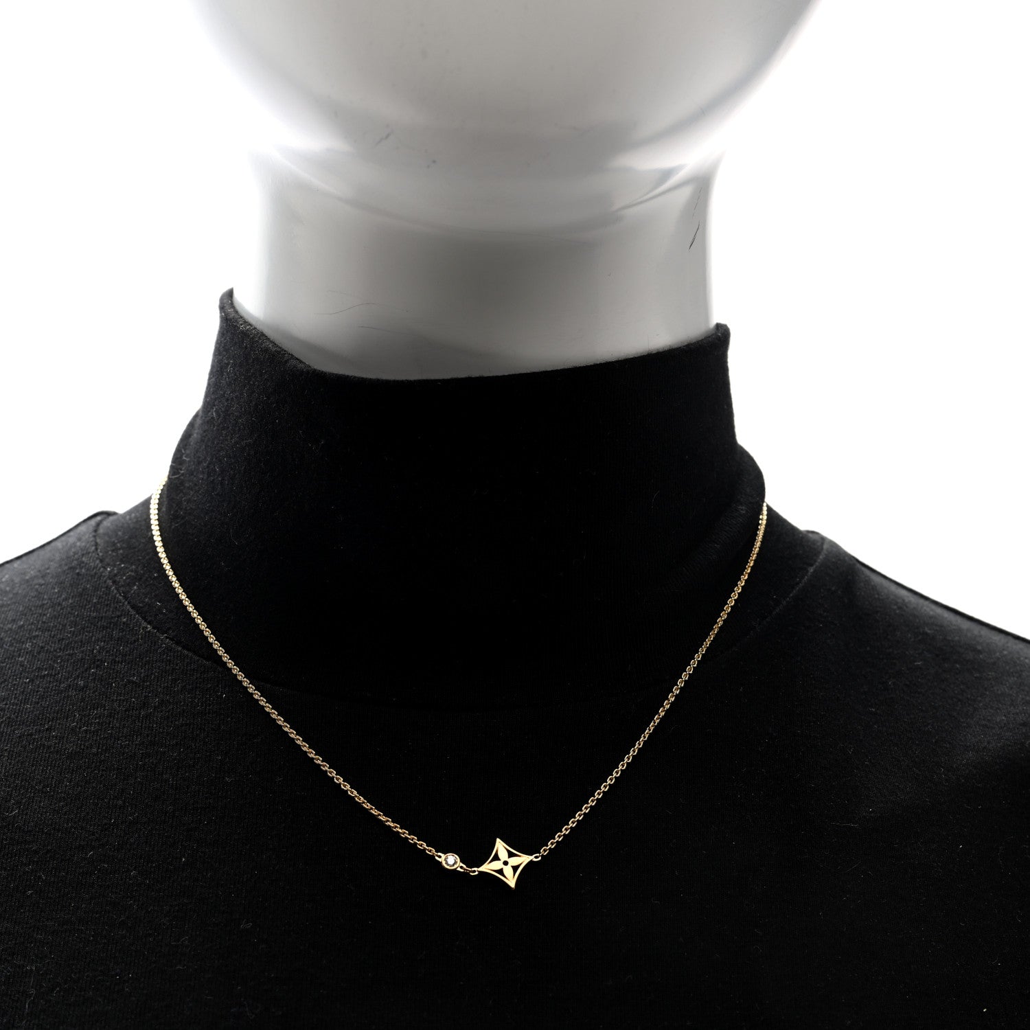 Louis Vuitton 18K Yellow Gold Diamond Idylle Blossom Pendant Necklace