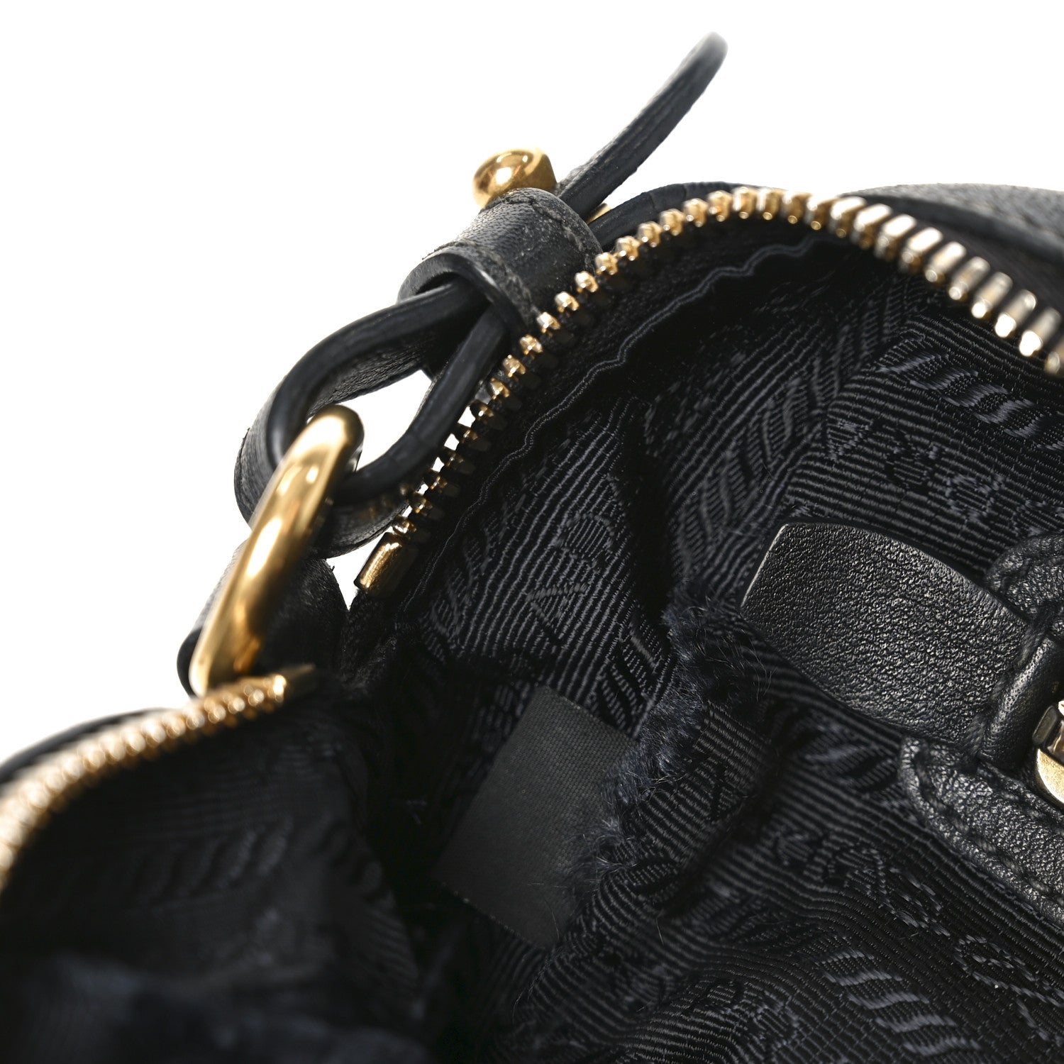 Prada Glace Calfskin Embossed Logo Crossbody Black