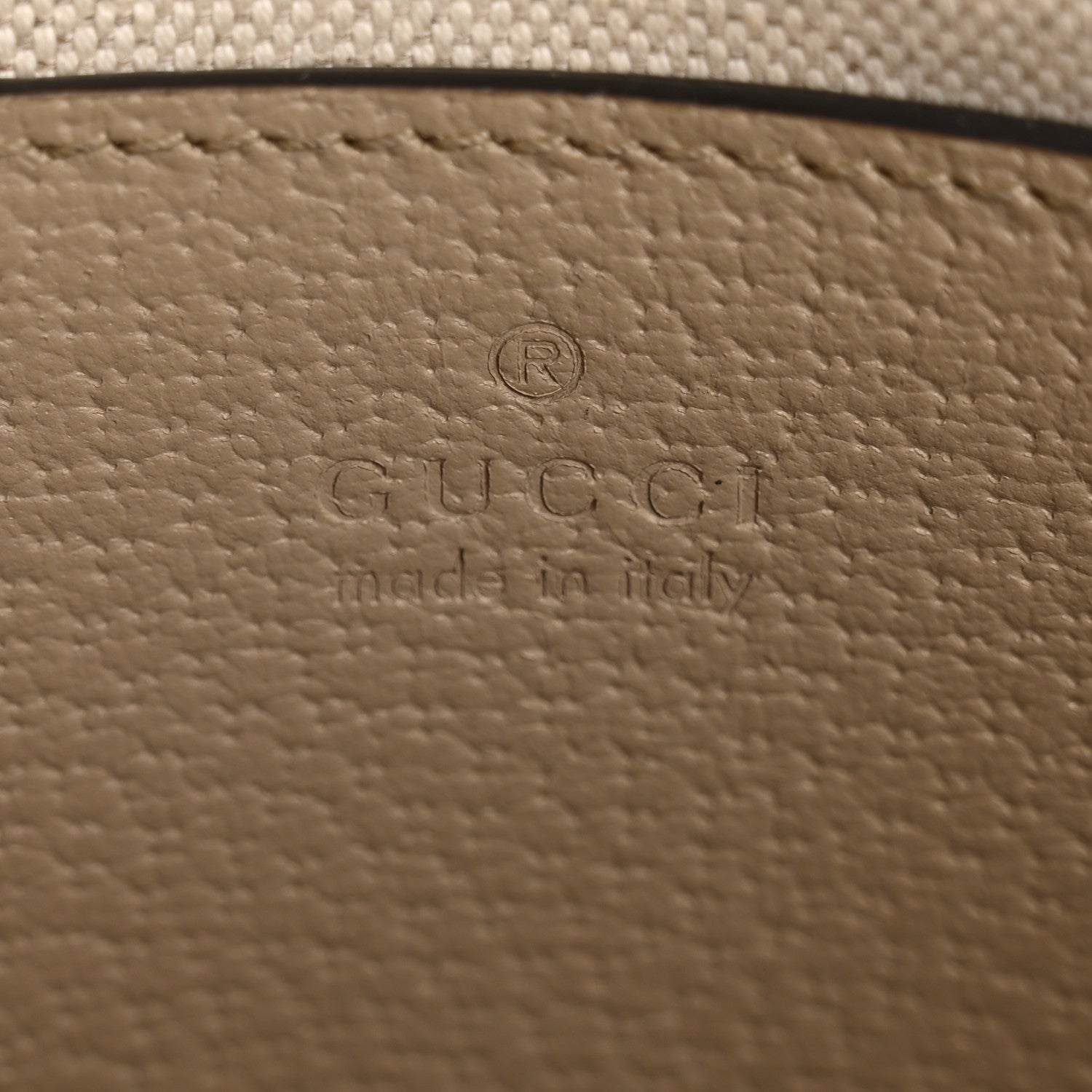 Gucci GG Supreme Monogram Textured Dollar Calfskin Web Mini Horsebit 1955 Shoulder Bag Beige Mystic White Oatmeal