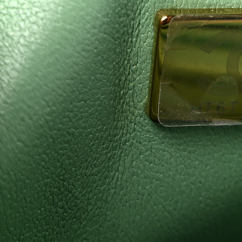 Chanel Lambskin Quilted Mini Rectangular Flap Green