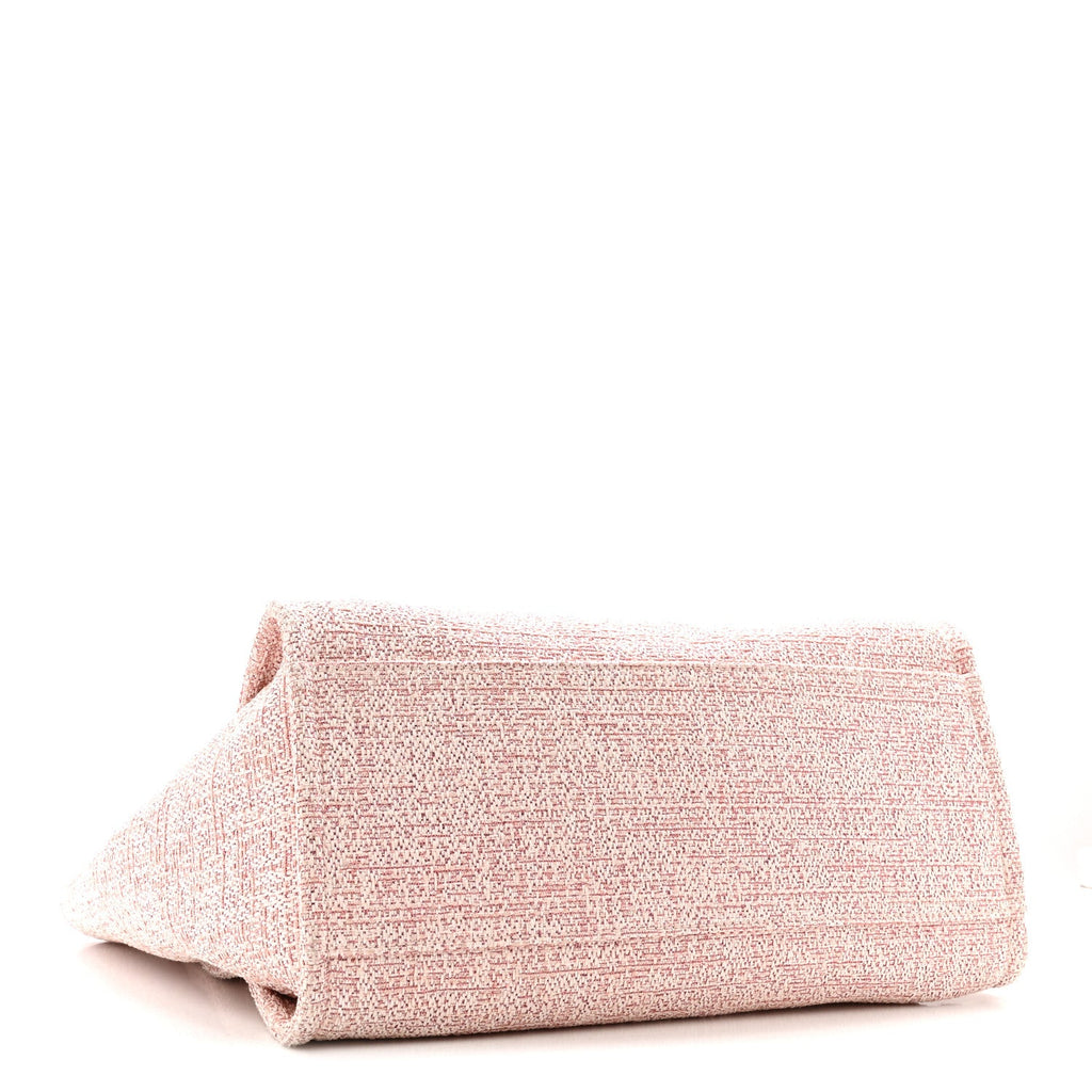 Chanel Lurex Boucle Deauville Medium Tote Pink