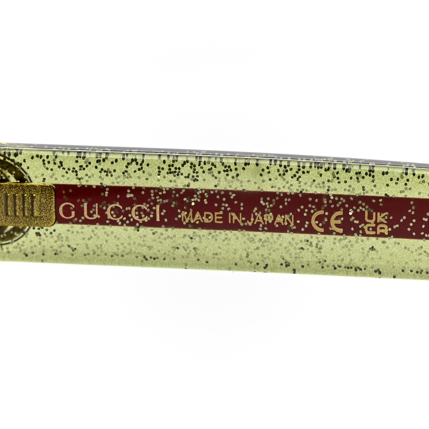 Gucci Acetate Square Frame Web Glitter Sunglasses GG0036SN Havana