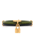 Louis Vuitton Snakeskin Keep It Twice Bracelet Blue Green
