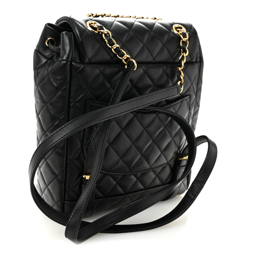 Chanel Lambskin Quilted Small Urban Spirit Backpack Black