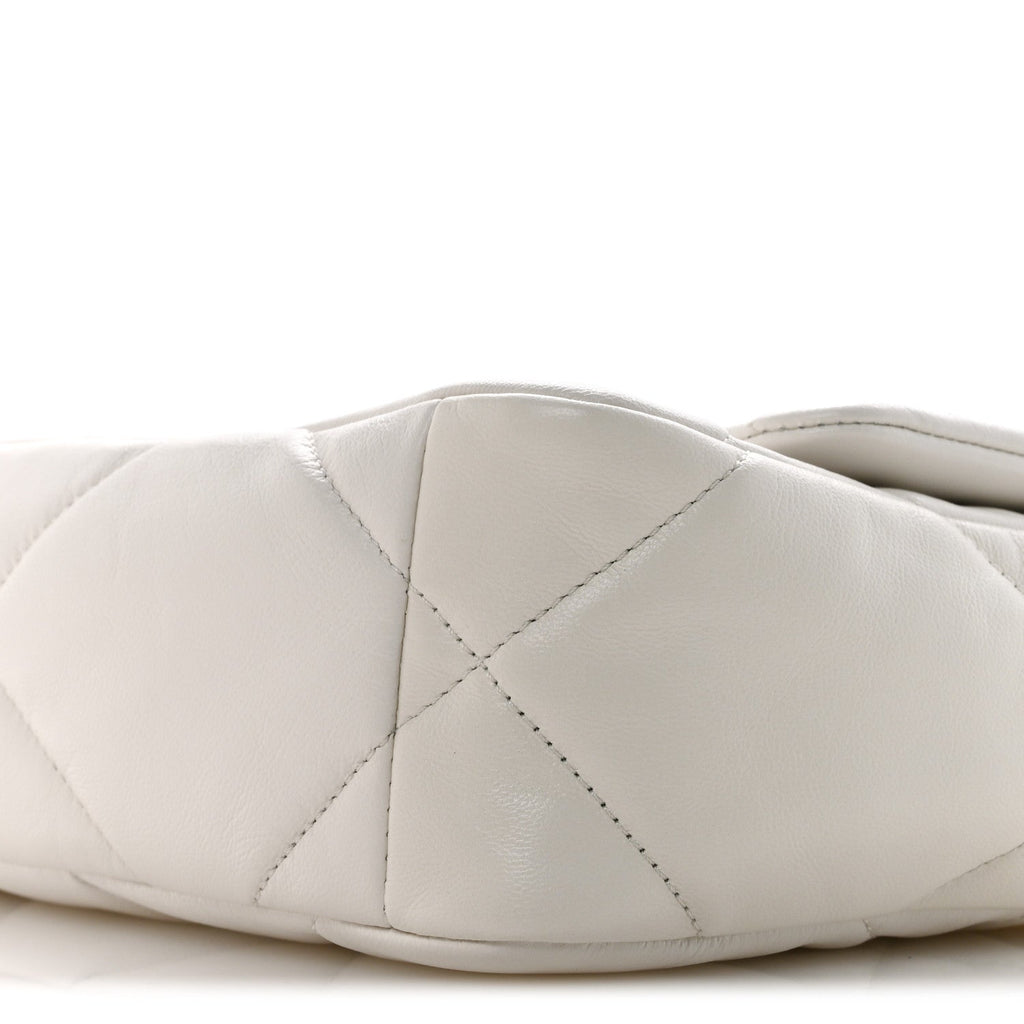 Chanel Goatskin Quilted Medium Chanel 19 Flap White