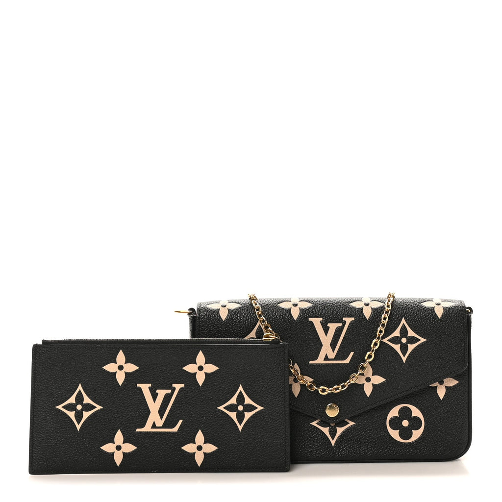 Louis Vuitton Empreinte Monogram Giant Felicie Pochette Black Beige