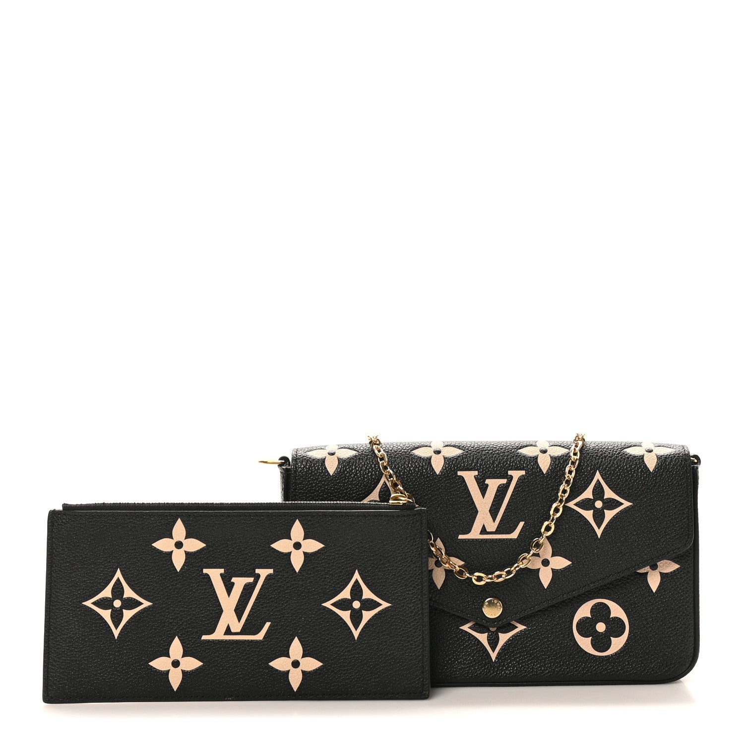 Louis Vuitton Empreinte Monogram Giant Felicie Pochette Black Beige