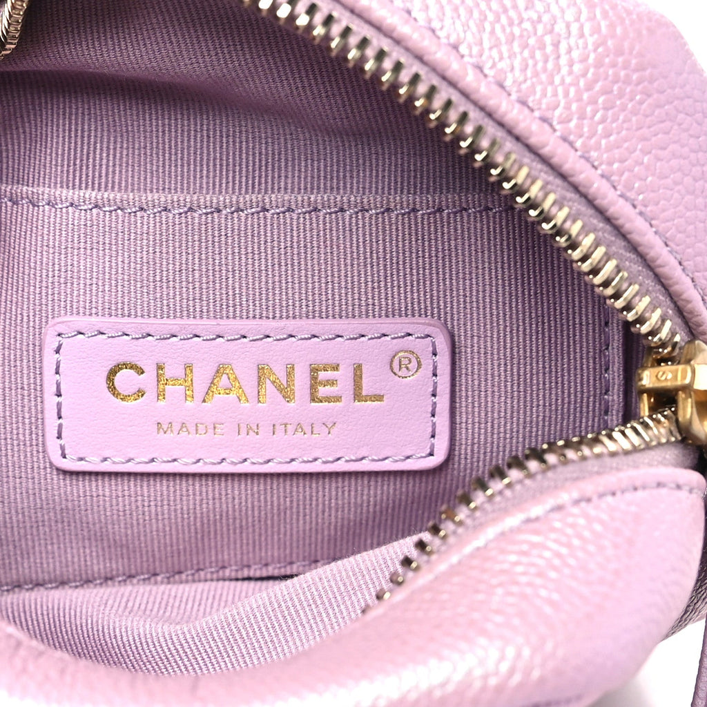 Chanel Iridescent Caviar Quilted Vertical My Perfect Camera Case Pink